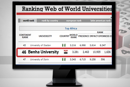 البوابة  الإلكترونية لجامعة بنها  تحقق إنجازا كبيرا في التصنيف العالمي Webometrics في يوليو 2012