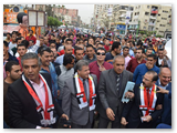 القاضي في مسيره حاشده لطلاب جامعه بنها اليوم: شباب مصر جدير بحمل أمانة مستقبل الوطن